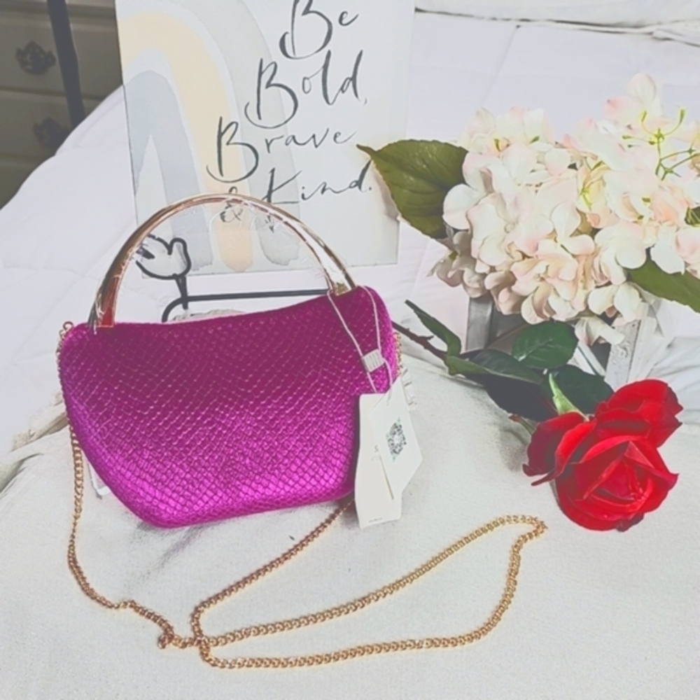 Bag Elegant Pink Velvet cross bag Elegant wear office wear career minimalist - Picture 16 of 16